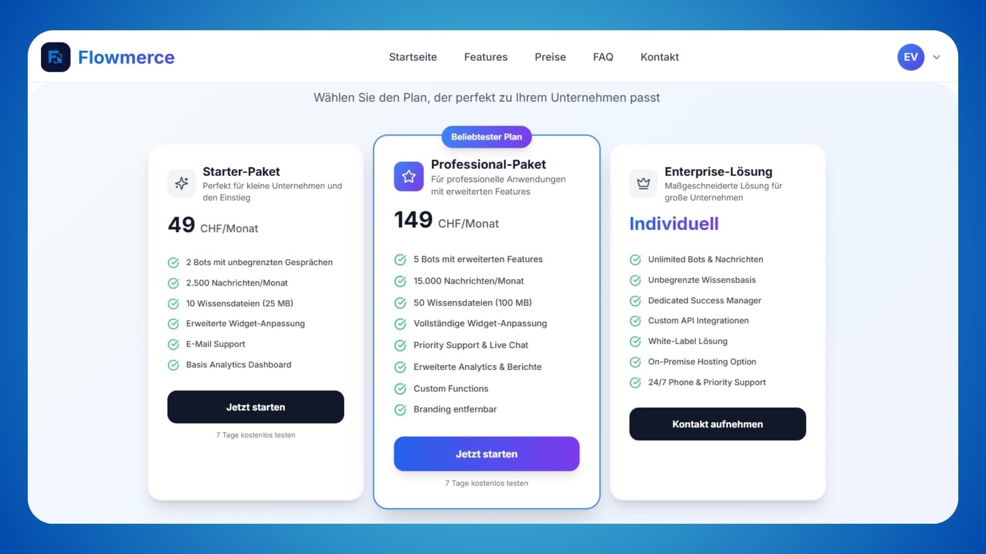 Flowmerce – KI-Chatbot-Plattform Bild 2